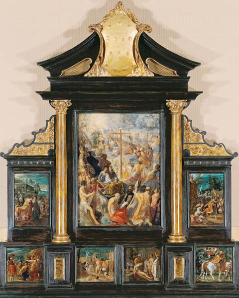 House altar of the cross legend, seven-part total from Adam Elsheimer