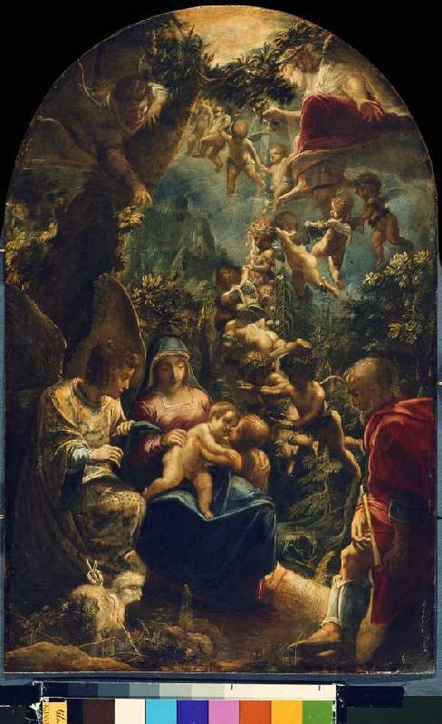 The Holy Family with angels and the little Johannes d.Täufer from Adam Elsheimer