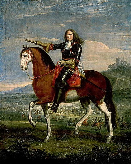 Equestrian Portrait of Henri de la Tour d''Auvergne (1611-75) Marshal Turenne from Adam Frans van der Meulen