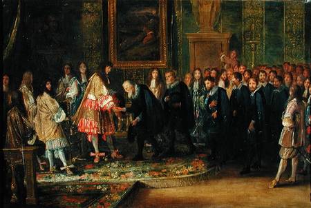 The Reception of the Ambassadors of the Thirteen Swiss Cantons by Louis XIV (1638-1715) at the Louvr from Adam Frans van der Meulen