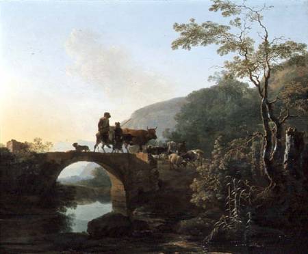 Bridge in an Italian landscape from Adam Pynacker