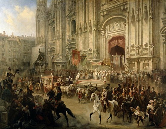 Ceremonial reception of Field-marshal Alexander Suvorov in Milan in April 1799, c.1850 from Adolf Jossifowitsch Charlemagne