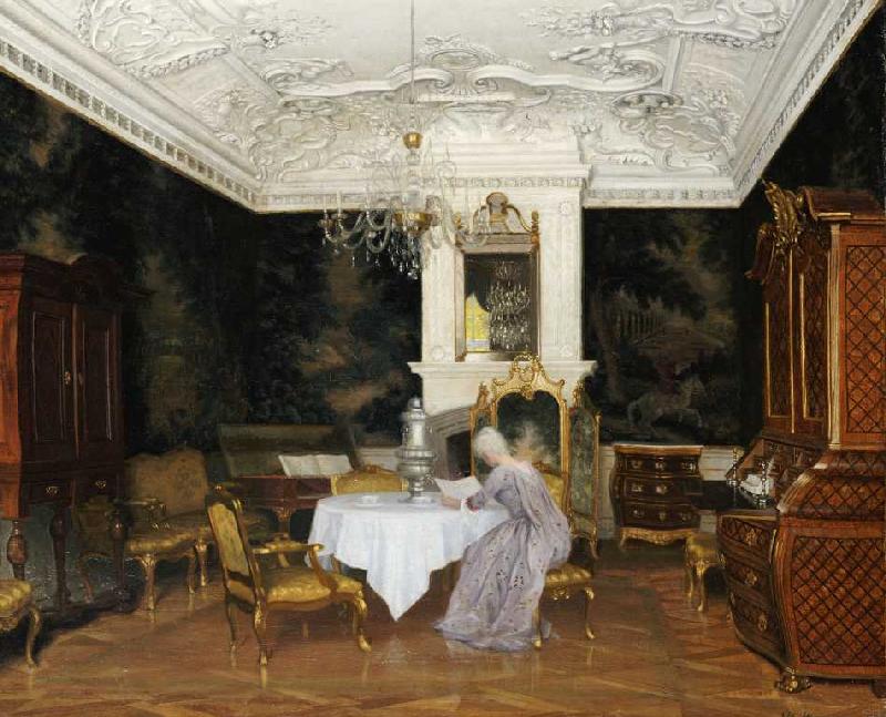 Dame in einem Interieur, Fredensborg from Adolf Heinrich Hansen