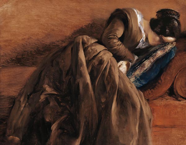 Emilie, the Artist's Sister, Asleep from Adolph Friedrich Erdmann von Menzel