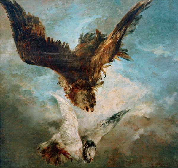 Faucon se précipitant sur une colombe from Adolph Friedrich Erdmann von Menzel