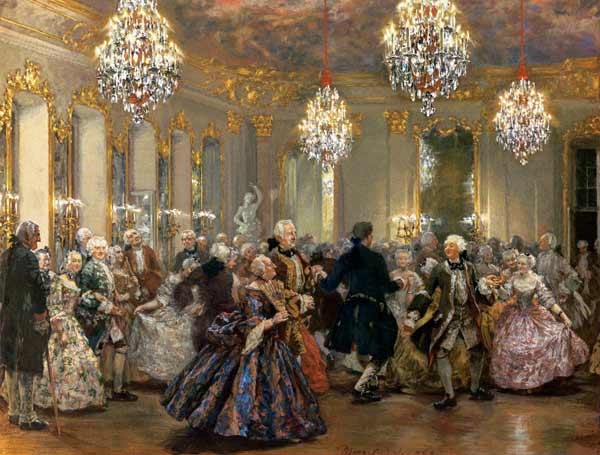Court ball in the castle Reinsberg from Adolph Friedrich Erdmann von Menzel