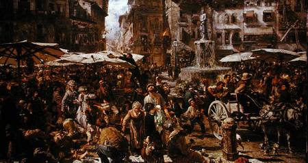 The Market of Verona from Adolph Friedrich Erdmann von Menzel