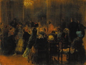 Salon concert. from Adolph Friedrich Erdmann von Menzel