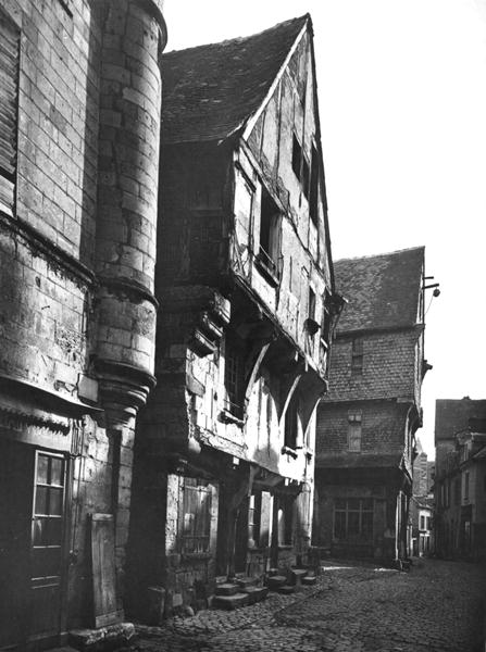 Old houses at Grand Carroi, ancient centre of the city, 15th-16th century (b/w photo)  from Adolphe Giraudon