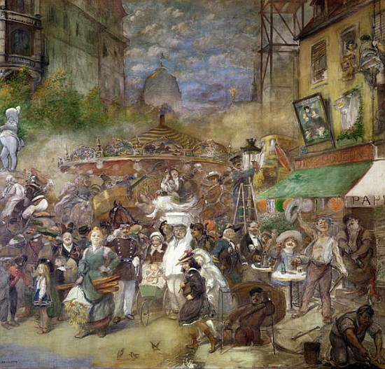 Decorative panel depicting Paris, Salon de la Commission du Personnel from Adolphe Leon Willette