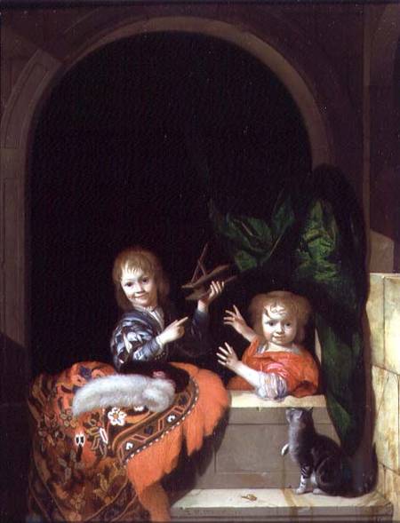 Two Children with a Mousetrap from Adriaan van der Werff