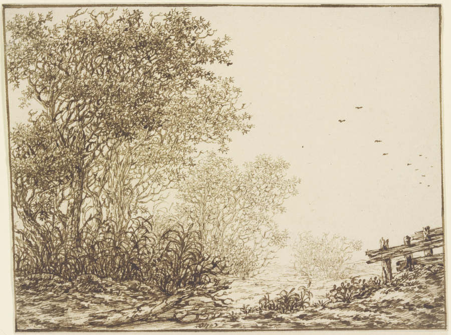 Landschaft mit Bäumen und Weidegatter from Adriaen Hendriksz. Verboom
