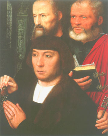 Founder portraits with the apostles of Peter and Paulus (right wings of a Diptychons?) from Adriaen Isenbrant