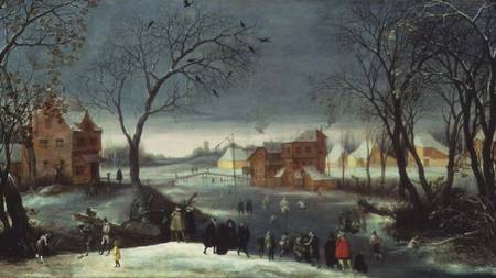 Winter Landscape with Skaters (panel) from Adriaen van Stalbemt