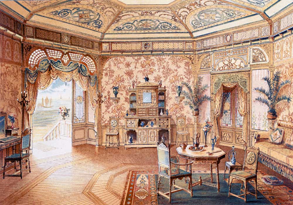 English style garden house, from Interior Decoration, 1893 from Adrien Simoneton