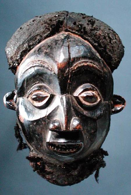 Mask from Cameroon Grasslands (wood & human hair) from African