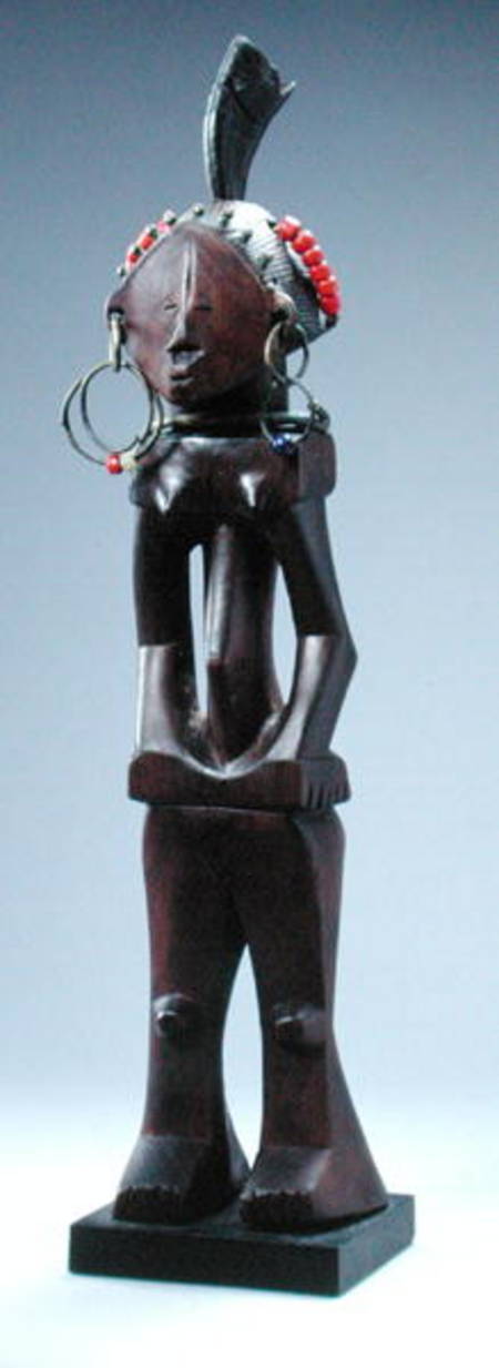 Nkishi Figure, Luba Culture, Shandaki, from Democratic Republic of Congo (wood, iron, beads & antelo from African