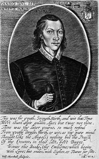 Portrait of John Donne, dated 1591, frontispiece to ''The Poems of John Donne'', published 1942 from (after) English School