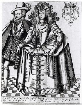 Robert Carr, Earl of Somerset and his wife Frances Howard; engraved by Renold Elstrack, c.1615-16