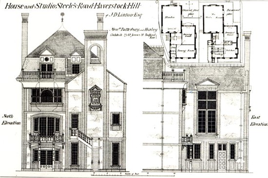 House and Studio, Steele''s Road, Haverstock Hill, from ''The Building News'',9th February 1877 from (after) English School