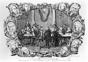 The Cafe Procope; engraved by Jean Francois Badoureau (b.1789)