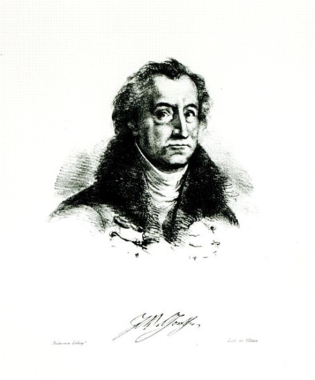 Johann Wolfgang Goethe (1749-1831) ; engraved by Delacroix from (after) Villain