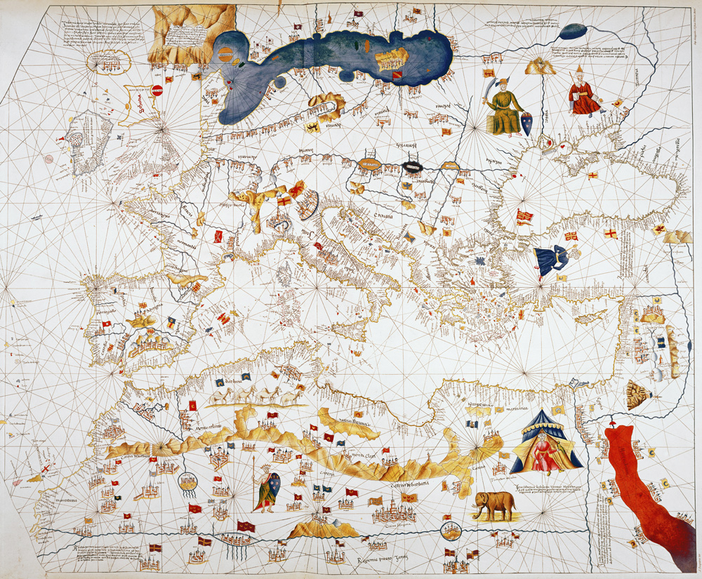 Copy of Catalan Map of Europe, North Africa and the Middle East from (after) Abraham Cresques