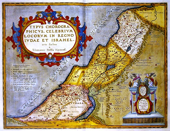 Celebrated places in Judea and Israel, from the ''Theatrum Orbis Terrarum'' from (after) Abraham Ortelius