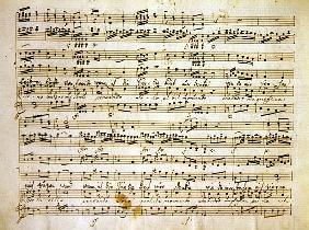Late c18th copy of a manuscript page from the score of ''La scuola de'' gelosi''
