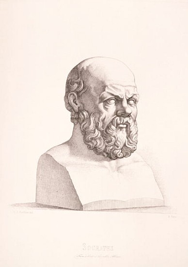 Portrait of Socrates (c.470-399 BC) ; engraved by B.Barloccini, 1849 from (after) C.C Perkins