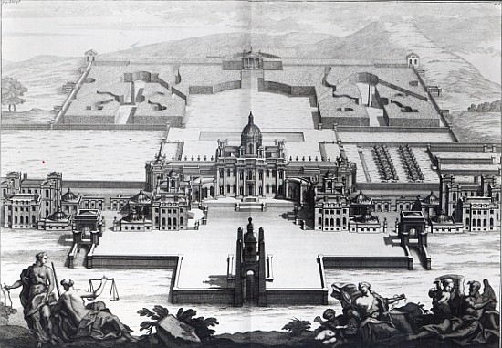 Castle Howard, from ''Vitruvius Britannicus'' Colen Campbell; engraved by Hendrik Hulsbergh, c.1718- from (after) Colen Campbell