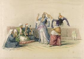 Dancing Girls at Cairo, from ''Egypt and Nubia''; engraved by Louis Haghe (1806-85)