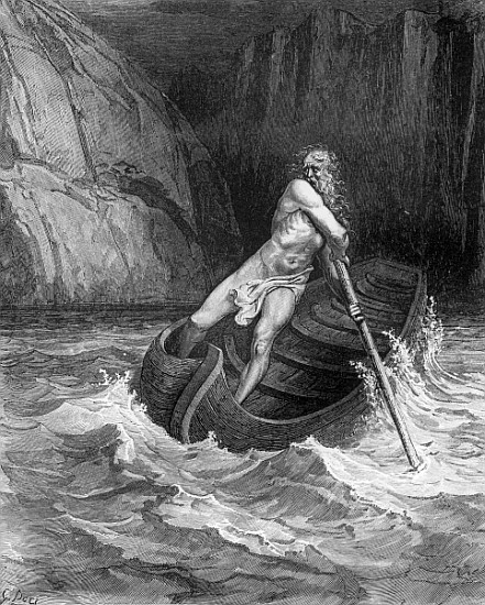 Charon, the Ferryman of Hell, from The Divine Comedy (Inferno) Dante Alighieri (1265-1321) ; engrave from (after) Gustave Dore