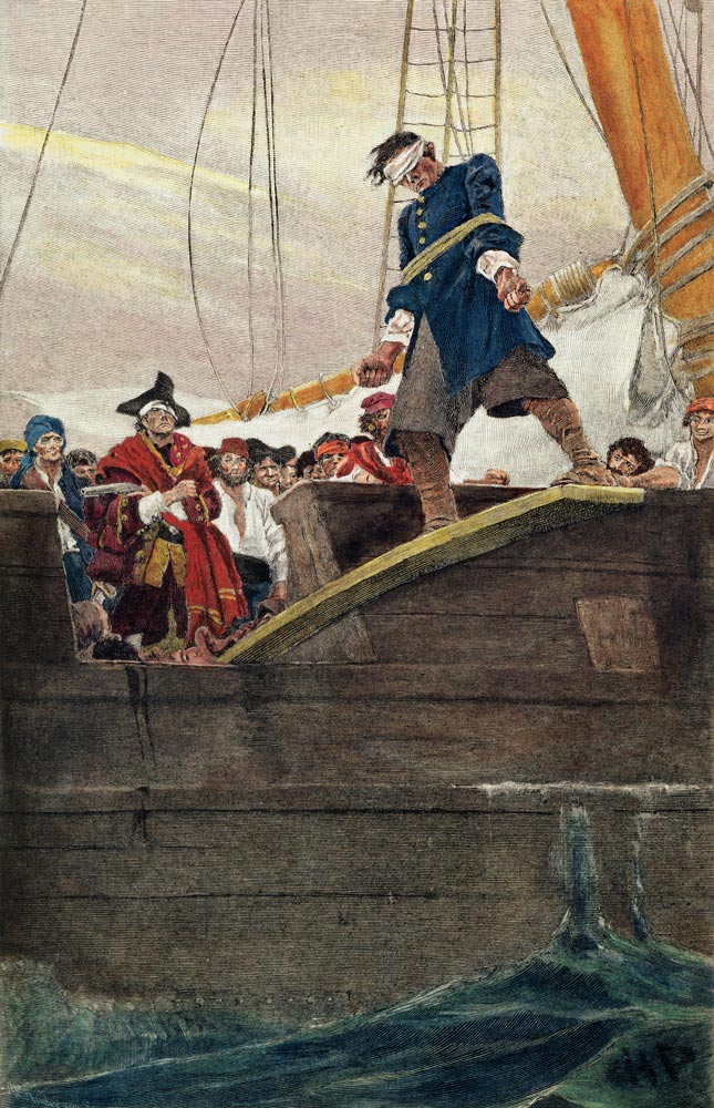 Walking the Plank; engraved by Anderson from (after) Howard Pyle