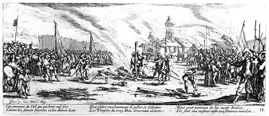 The Stake, plate 13 from ''The Miseries and Misfortunes of War''; engraved by Israel Henriet (c.1590 from (after) Jacques Callot