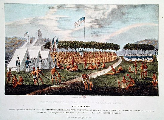 View of the Great Treaty Held at Prairie du Chien, Wisconsin, September 1825, from ''The Aboriginal  from (after) James Otto Lewis