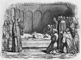 Death of Abelard, illustration from ''Lettres d''Heloise et d''Abelard''