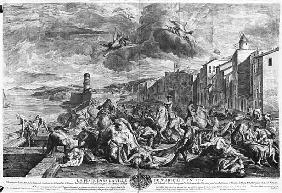 The plague of 1720 in Marseilles; engraved by Simon Thomassin (1655-1733) 1727