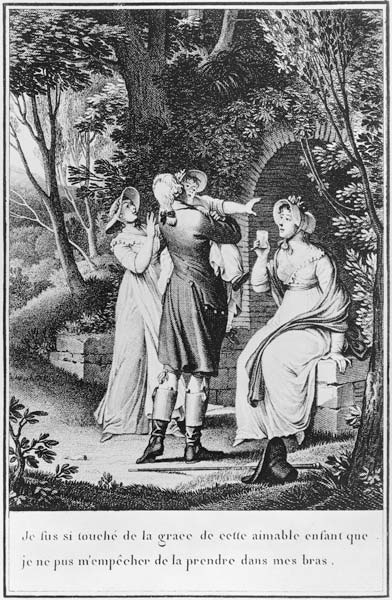 Illustration from ''The Sorrows of Werther'' Johann Wolfgang Goethe (1749-1832) ; engraved by E. Deg from (after) Jean Michel the Younger Moreau