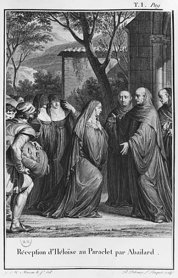 Abelard welcoming Heloise at Paraclete, illustration from ''Lettres d''Heloise et d''Abelard'', volu from (after) Jean Michel the Younger Moreau