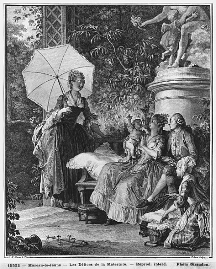 The delights of motherhood; engraved by Isidore Stanislas Helman (1749-1809) 1776 from (after) Jean Michel the Younger Moreau