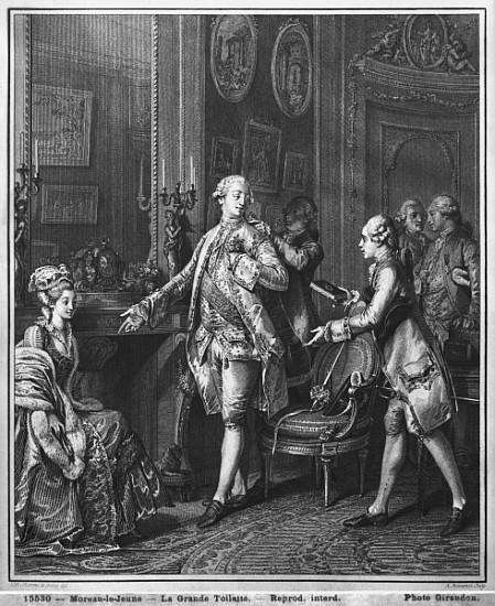 The Great Toilette; engraved by Antoine Louis Romanet (1743-after 1809) c.1777 from (after) Jean Michel the Younger Moreau