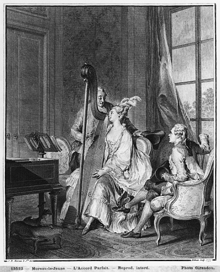 The perfect chord; engraved by Isidore Stanislas Helman (1749-1809) 1777 from (after) Jean Michel the Younger Moreau