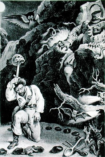 Scene from the opera ''Der Freischutz'' Carl Maria von Weber (1786-1826) lithographAdam et Hostein from (after) Johann Heinrich Ramberg