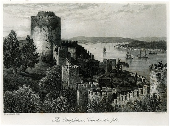 The Bosphorus, Constantinople; engraved by J. Godfrey from (after) John Douglas Woodward