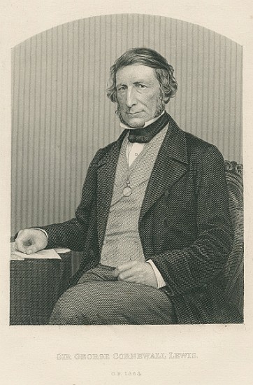 Sir George Cornewall Lewis; engraved by D.J. Pound from a photograph, from ''The Drawing-Room of Emi from (after) John Jabez Edwin Paisley Mayall