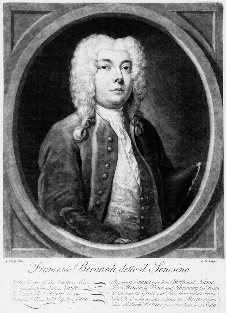 Francesco Bernardi Senesino; engraved by Elisha Kirkall from (after) Joseph Goupy