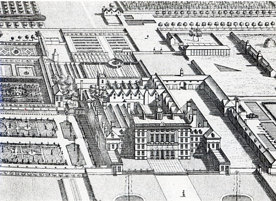Badminton House on the County of Gloucester; engraved by Johannes Kip(detail of 192764) from (after) Leonard Knyff
