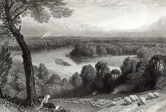 The Thames from Richmond Hill; engraved by J. Saddler, printed Cassell, Petter & Galvin from (after) Myles Birket Foster