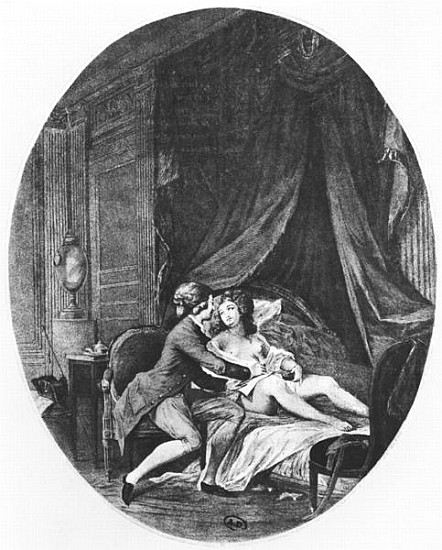 Valmont and Emilie, illustration from ''Les Liaisons Dangereuses'' Pierre Choderlos de Laclos (1741- from (after) Niclas II Lafrensen